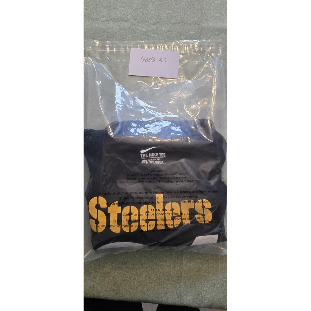 NIKE Dri Fit Pittsburgh Steelers NFL Black Tshirt ANTONIO BROWN #84 Men's L